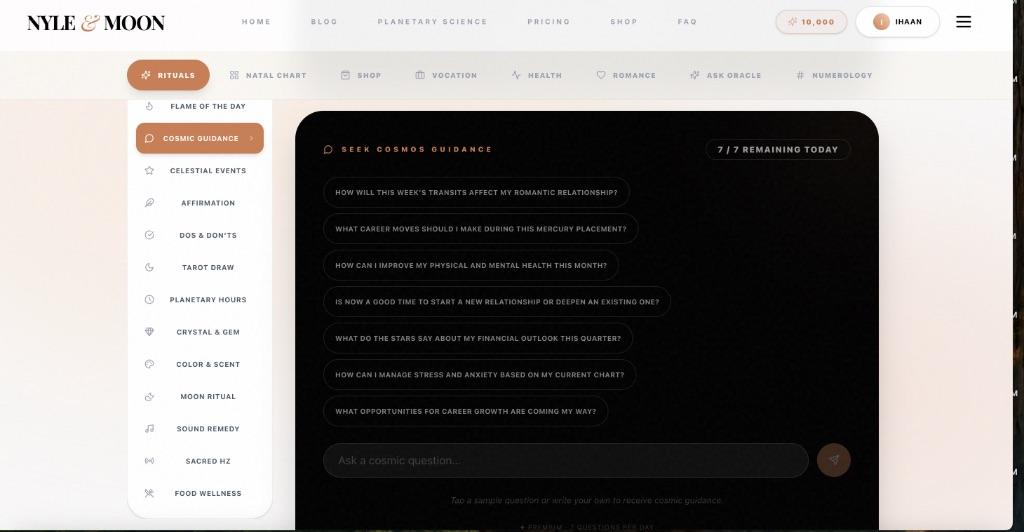 Cosmic Guidance — AI-powered chart-based Q&A